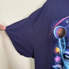 Alien Galaxy Graphic T-Shirt Mens 2XL Purple Space UFO Sci-Fi Extraterrestrial