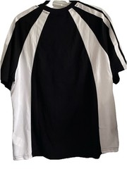 AELFRIC EDEN Contrast Color Stripe Soccer Jersey Mens Sz S Black/Wht NWT