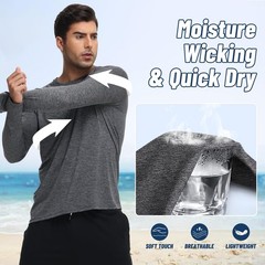 3 Pack Long Sleeve Shirts for Men – Quick Dry Moisture Wicking UV Sun Protect…