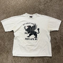 Vintage Soffe 43rd Airlift Wing Pope AFB NC T-Shirt Mens XL Gray Made in USA