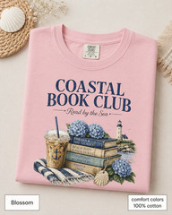 Coastal Book Club Shirt, Comfort Colors Beach Reading Tee, Book Lover Gift