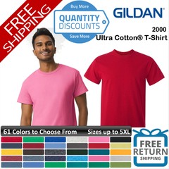 Gildan Men Ultra all Cotton & Blends T-Shirt Classic fit Up To 5XL 2000a