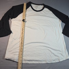 True Classic Baeball style 3/4 Sleeve Black Sleeves White Body XL Extra Large