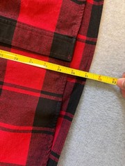 L.L. Bean Mens Large red n black plaid button down heavy weight shirt