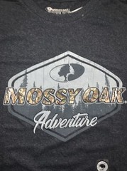 XL Mossy Oak Adventure Black Short Sleeve Tree And Camo Logo Tee NWT (M7)