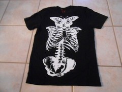 NEW SIZE X LARGE PLAYBOI CARTI BLACK T-SHIRT BUTTERFLY SKELETON 2017 TOUR RARE