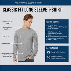 Gildan Men’s Poly-Rich Long Sleeve T-Shirt Crewneck Tee Shirts