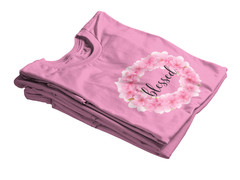 Pink Watercolor Blessed Floral Wreath Tee | T-Shirt