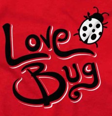 Cute Love Bug Sweet Romantic Valentine’s Day Womens Graphic Crewneck T Shirt Tee