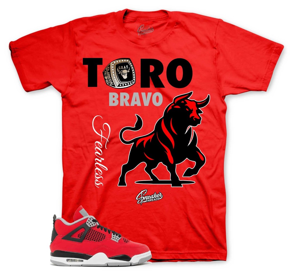 RED T-Shirt To Match Jordan 4 Toro Bravo Sneakers – Fearless Tees