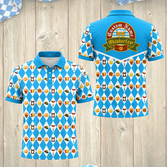 Oktoberfest Polo Shirt Custom Name German Beer Festival Bavarian Shirt (S-5XL)