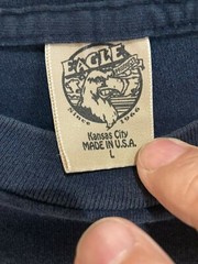 VINTAGE EAGLE PRODUCTS M/L NAVY BLUE RED RIVER NEW MEXICO GRAPHIC SKI TEE COTTON