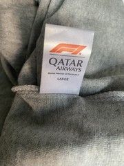 F1 QATAR AIRWAYS SHIRT Mens L LARGE Oversized Long Sleeve Grey Top Formula 1
