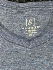 George Gray Solid V-Neck Short Sleeve T-Shirt Men’s Size L Regular