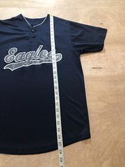 Alleson Jersey Short Sleeve Navy Blue Mens Sz Small (Eagles logo)