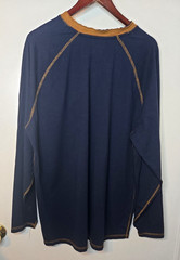 Legendary Whitetails Men Recluse Raglan Henley Shirt XL Navy Blue Browm NWT