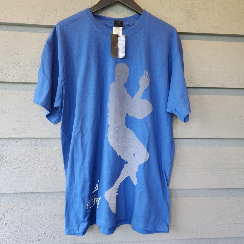 VTG Jordan Shirt Mens Large Blue Respect 23 Dunk Graphic T-Shirt Tee Jumpman