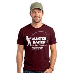 Funny Fishing Master Baiter T-Shirt Angler Fisherman Angling Dad Joke Tee