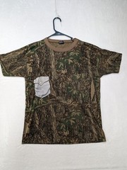Vintage Ace Sportswear Trebark Camo Pocket T Shirt Large Camoflage Made in USA