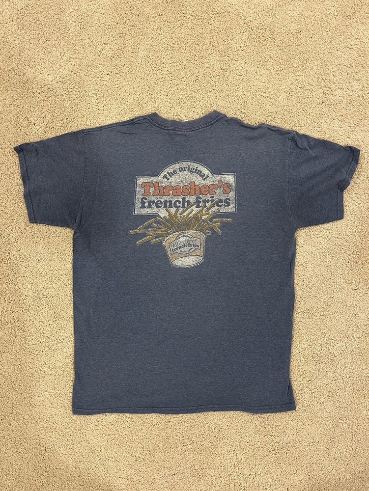 Thrasher’s French Fries Rehoboth Beach Delaware T-Shirt Navy Blue Large Gidan