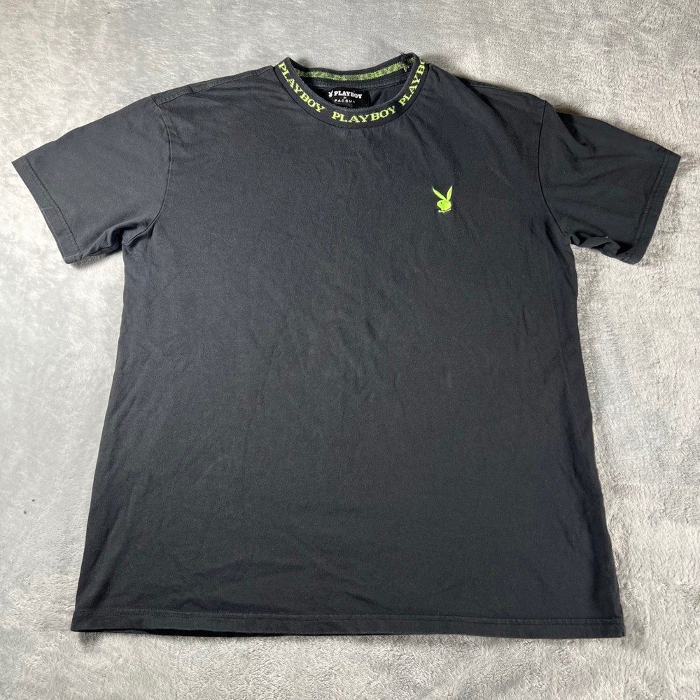 Playboy x Pacsun T-Shirt Black Green Bunny Logo Graphic Tee Men’s Medium