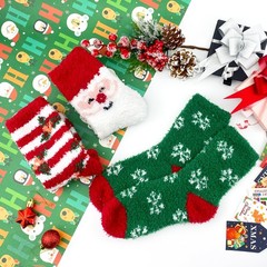 3 Pairs Cute Christmas Fluffy Fuzzy Socks Women Winter Warm Cozy Home Wear