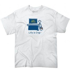 Life Is Crap Airport Traveler Funny Bad Luck Mens Casual Crewneck T Shirts Tees