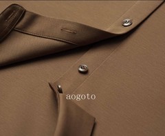 Spring Mens Long Sleeve Shirt Silk Cotton Business Casual Formal Slim Fit Shirts