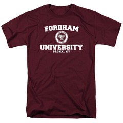 Fordham University Adult T-Shirt Circle Logo, Maroon, S-3XL