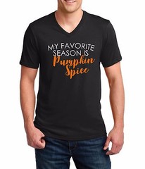 Men’s V-neck My Favorite Season Is Pumpkin Spice T Shirt Halloween Thanksgiving