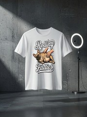 Unisex Rolling Fatties French Bulldog Graphic T Shirt Gift