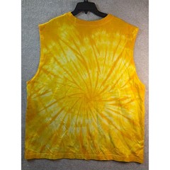 Vintage Everlast Muscle Tank Shirt Mens XL Yellow Tie Dye Sleeveless USA Boxing
