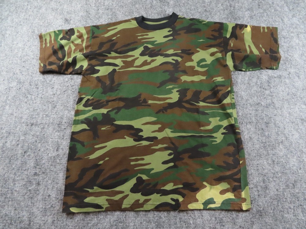 Vintage Chief USA Shirt Mens Large Woodland Camoflage Heavyweight Military Army