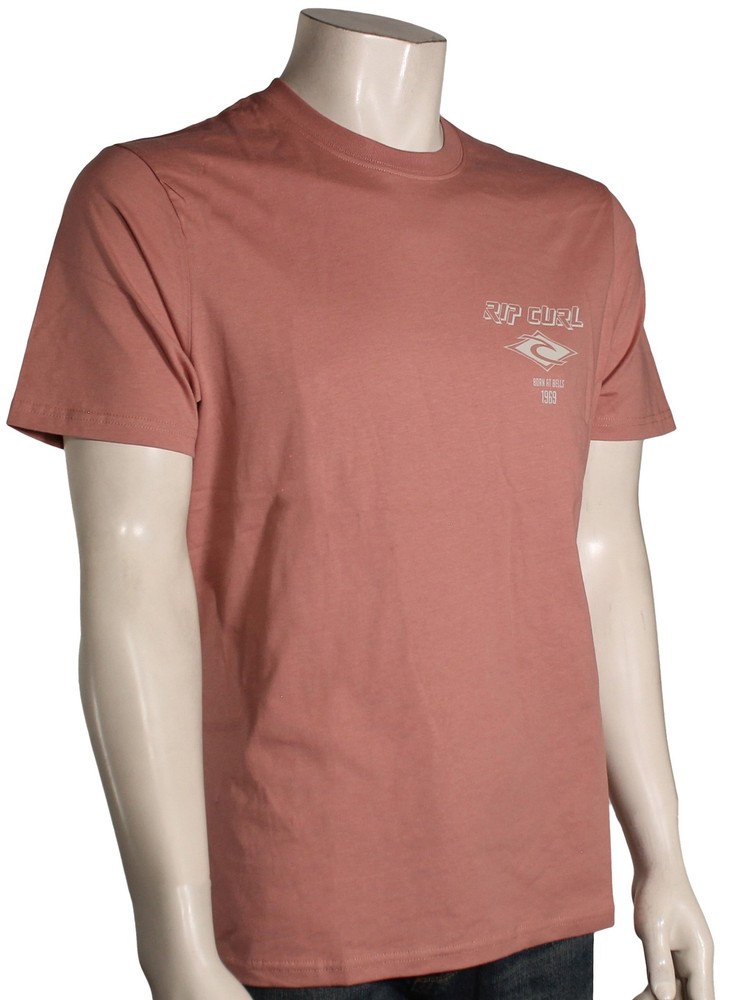Rip Curl Fade Out Icon T-Shirt – Mushroom – New