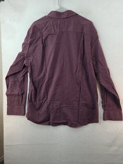 Dockers Mens XL Maroon Striped Long Sleeve Maroon Button Up Shirt