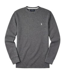 NWT- POLO RALPH LAUREN Mens Waffle Knit Thermal Long Sleeve Shirt-DK GREY: S-XXL