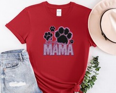Dog Mama Shirt Fur Mama Dog Lover Tee Animal Lover T-Shirt Paw Shirt
