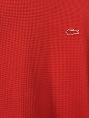 Lacoste Men’s L Red Cotton Long Sleeve Crew Neck Logo T-Shirt