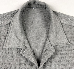 Men’s 4XL Gray Textured Fabric Shorts Sleeve T-shirt Soft Corrugated Stretch