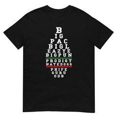 Old School Hip Hop Music Rap Legends Eye Chart 90s Hip Hop Shirt