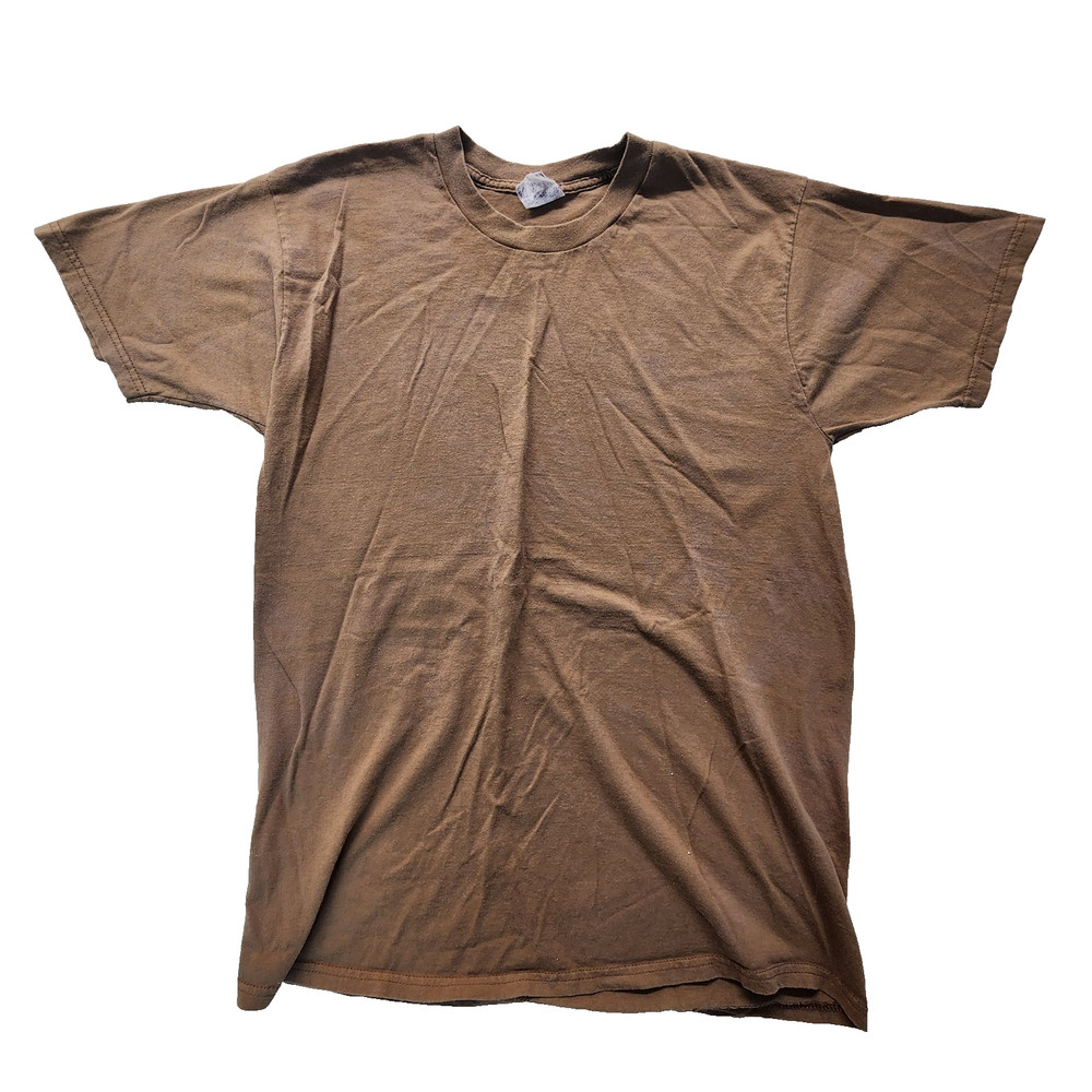 Plain Brown Vintage Y2K BVD Single Stitch T Shirt Large Made In USA # 2255