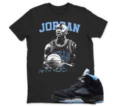 Shirt to Match JD 5 Black University Blue Clothing, BLACK/WHITE
