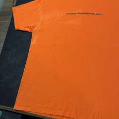 Vintage Arthur Andersen Enron Finance Shirt Mens 2XL Channel Orange 90s Banking