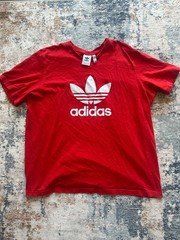 Adidas Originals Men’s Red White Big Trefoil Logo Tee 2XL