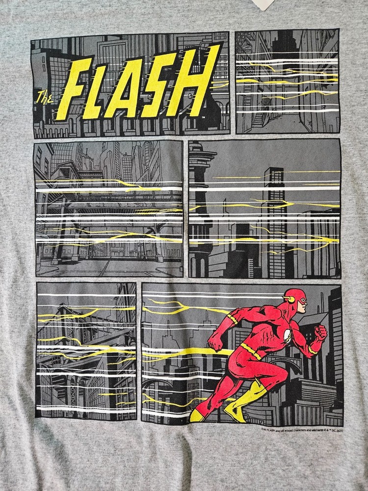 Adult Med-The Flash Shirt Gray Graphic Crew Neck New w/tag