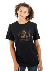 Albuquerque New Mexico NM Desert Motorcycle Womens or Mens Crewneck T Shirt Tee