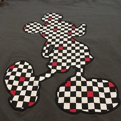 Mickey Mouse T Shirt Size XL Checkerboard Graphic Gray Disney Store