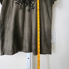 AFFLICTION Y2K Green Tie-Dye Gold Black Foil Velvet Graphic Eagle Shirt Sz L