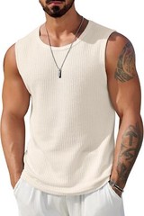 Mens Waffle Knit Tank Tops 2 Pack Breathable Sleeveless Summer Muscle Shirts