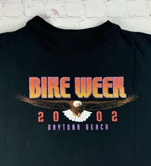 VTG Bike Week 2002 Daytona Beach FL Eagle USA Flag Double Sided T-Shirt Sz XXL